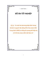 luận văn:So sánh hai phương pháp định lượng Berberin nguyên liệu bằng HPLC theo dược điển Trung Quốc (2005) và bằng đo quang phổ hấp thụ UV-VIS theo dược điển Việt Nam III pot