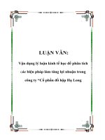 LUẬN VĂN: Vận dụng lý luận kinh tế học để phân tích các biện pháp làm tăng lợi nhuận trong công ty “Cổ phần đồ hộp Hạ Long potx