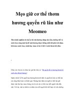 Mẹo giữ cơ thể thơm hương quyến rũ lâu như Meomeo docx
