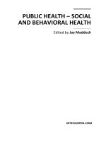 Public Health – Social and Behavioral Health Edited by Jay Maddock docx