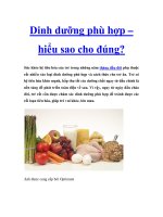 Dinh dưỡng phù hợp – hiểu sao cho đúng? pot