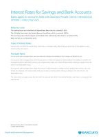 Interest Rates for Savings and Bank Accounts - Rates apply to accounts held with Barclays Private Clients International Limited – rates may vary ppt