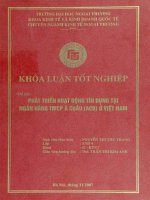 khóa luận tốt nghiệp phát triển hoạt động tín dụng tại ngân hàng thương mại cổ phần á châu ( acb) ở việt nam