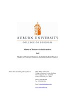 Master of Business Administration And Master of Science Business Administration-Finance ppt