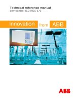 Technical reference manual Bay control IED REC 670 Innovation from ABB .Technical reference manual Bay control IED REC 670 About this manual Document No: 1MRK 511 187-UEN Issued: March 2007 Product version: 1.1 Revision: – © Copyright 2007 ABB. All pptx