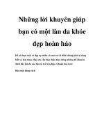 Những lời khuyên giúp bạn có một làn da khỏe đẹp hoàn hảo ppt