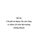 Đề tài: Chi phí sử dụng vốn của công ty niêm yết trên thị trường chứng khoán docx