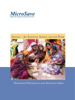 SAVING - AN ESSENTIAL SERVICE FOR THE POOR: OPTIMISING PERFORMANCE AND EFFICIENCY SERIES doc