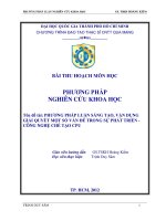 PHƯƠNG PHÁP LUẬN SÁNG TẠO, VẬN DỤNG GIẢI QUYẾT MỘT SỐ VẤN ĐỀ TRONG SỰ PHÁT TRIỂN CÔNG NGHỆ CHẾ TẠO CPU
