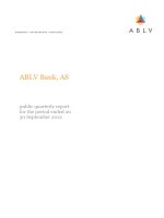 ABLV Bank, AS: public quarterly report for the period ended on 30 September 2012 ppt