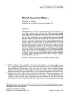 Mental Accounting Matters: Journal of Behavioral Decision Making J. Behav. Dec. Making, 12: 183~206 (1999) docx