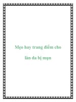 Mẹo hay trang điểm cho làn da bị mụn ppt