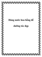 Dùng nước hoa hồng để dưỡng tóc đẹp docx