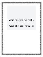 Viêm tai giữa tiết dịch – bệnh nhẹ, mối nguy lớn docx