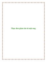 Thực đơn giảm cân từ mật ong potx