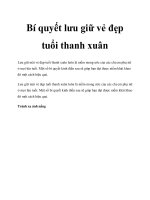 Bí quyết lưu giữ vẻ đẹp tuổi thanh xuân docx