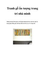 Tranh gỗ ấn tượng trang trí nhà mình pdf
