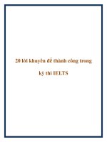 20 lời khuyên để thành công trong kỳ thi IELTS. ppt