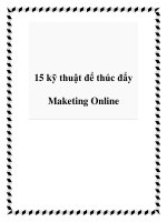15 kỹ thuật để thúc đẩy Maketing Online pptx