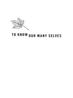 To Know Our Many Selves - Changing Across Time and Space pdf