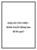 uảng cáo trên radio – Kênh truyền thông bạn đã bỏ qua?.Khi chiếc radio nghe pdf