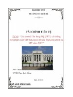 cục dự trữ liên bang mỹ (fed) và biện pháp của fed trong cuộc khủng hoảng tài chính năm 2007