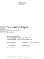 Determinants of the interest rate pass-through of banks − evidence from German loan products pptx