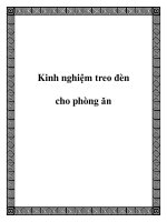 Kinh nghiệm treo đèn cho phòng ăn doc