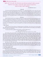 Một số vấn đề về sử dụng di tích lịch sử tiền Giang trong giảng dạy lịch sử Việt Nam ở trường trung học phổ thông potx
