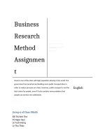 Business Research Method Assignment