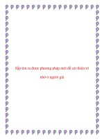 Sắp tìm ra được phương pháp mới để cải thiện trí nhớ ở người già ppt