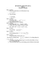 Đề thi và đáp án học sinh giỏi bảng A khối A môn toán