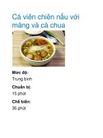 Cá viên chiên nấu với măng và cà chua pot