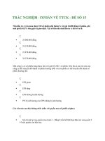 Trắc nghiệm - Cơ bản về thị trường chứng khoán - Đề số 15 doc