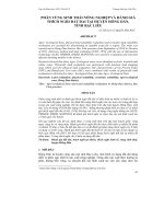 PHÂN VÙNG SINH THÁI NÔNG NGHIỆP VÀ ĐÁNH GIÁ THÍCH NGHI ĐẤT ĐAI TẠI HUYỆN HỒNG DÂN, TỈNH BẠC LIÊU pdf