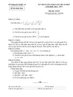 ĐỀ THI TUYỂN SINH VÀO LỚP 10 THPT NĂM HỌC 2012 – 2013 MÔN TOÁN doc