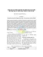 Đánh giá và tuyển chọn một số giống hoa cúc chùm mới nhập nội có triển vọng trồng ở vùng Hà Nội pot