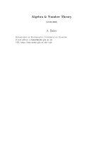 algebra and number theory - baker a.