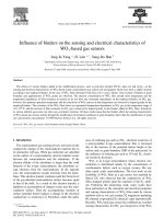 influence of binders on the sensing and electrical characteristics of wo3-based gas sensors