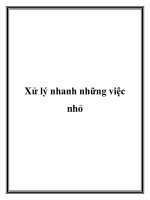 Xử lý nhanh những việc nhỏ pptx