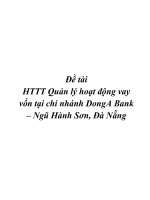 Đề tài HTTT Quản lý hoạt động vay vốn tại chi nhánh DongA Bank – Ngũ Hành Sơn, Đà Nẵng