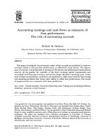 Accounting earnings and cash flows as measures of firm performance The role of accounting accruals doc