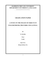A study on the images of objects in English idioms, proverbs and sayings