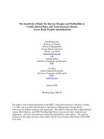 The Sensitivity of Bank Net Interest Margins and Profitability to Credit, Interest-Rate, and Term-Structure Shocks Across Bank Product Specializations potx