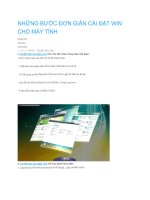 NHỮNG BƯỚC ĐƠN GIẢN CÀI ĐẶT WIN CHO MÁY TÍNH pot