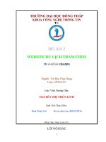 ĐỒ ÁN 2: WEBSITE DU LỊCH TRÀM CHIM ppt