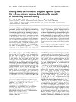 Báo cáo khoa học: Binding afﬁnity of nonsteroidal ecdysone agonists against the ecdysone receptor complex determines the strength of their molting hormonal activity pot
