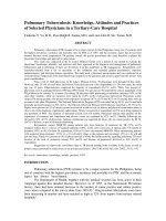 Pulmonary Tuberculosis: Knowledge, Attitudes and Practices of Selected Physicians in a Tertiary-Care Hospital docx