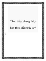 Theo thầy phong thủy hay theo kiến trúc sư? potx