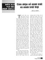 Báo cáo khoa học:Cảm nhận về minh triết và minh triết Việt doc